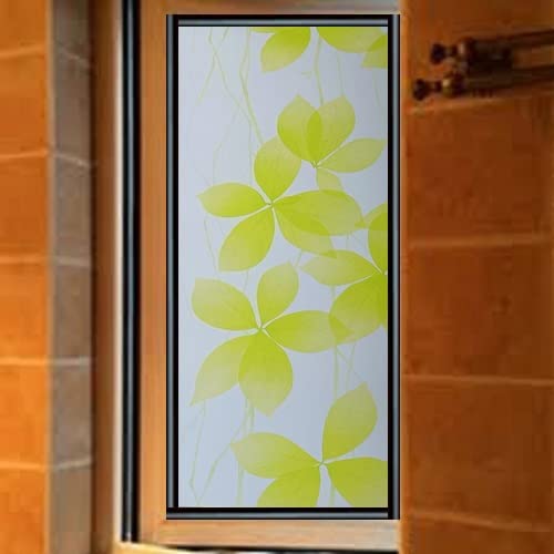 SUNBIRD Privacy Window Film Stained Glass Window Film Adhesive Frosted Glass Film Decorative Cling Window Film for Home UV Blocking 43 X 121 Leaf Green Dot Cm - Image 4