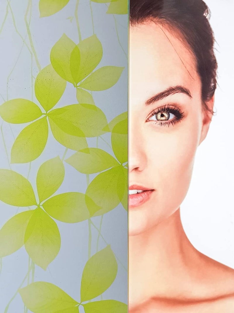 SUNBIRD Privacy Window Film Stained Glass Window Film Adhesive Frosted Glass Film Decorative Cling Window Film for Home UV Blocking 43 X 121 Leaf Green Dot Cm - Image 2