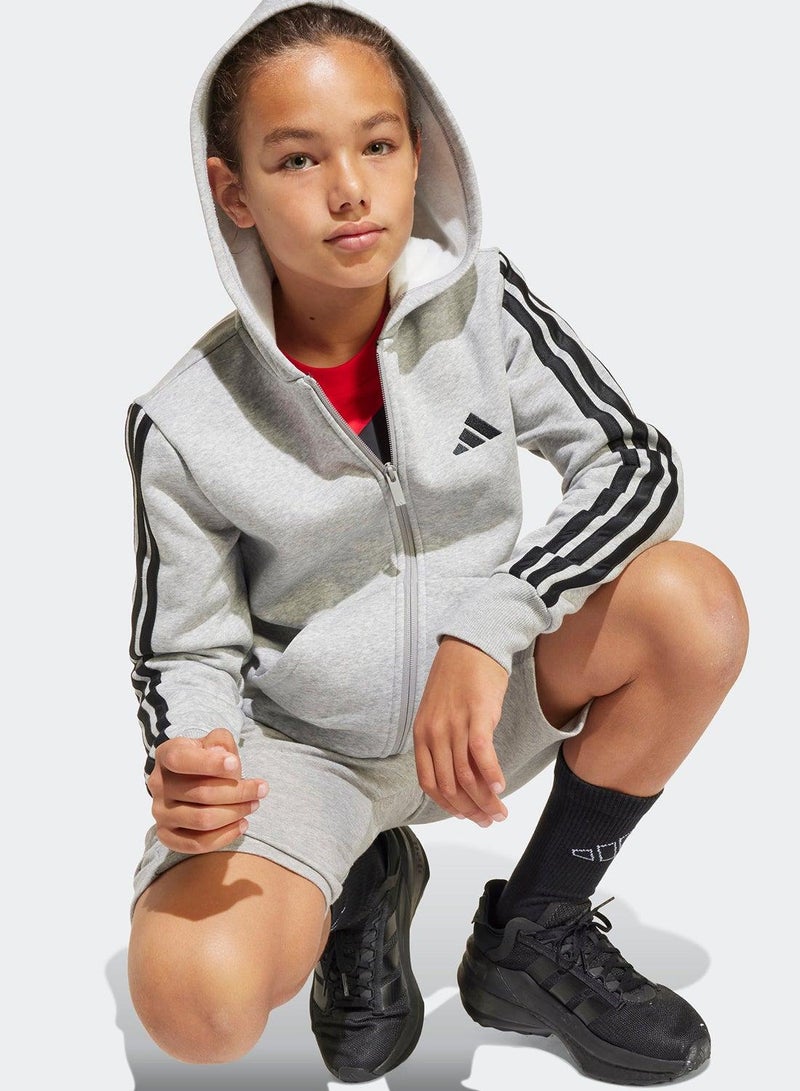 adidas جاكيت رياضي بغطاء رأس بسحاب كامل للجنسين - Image 3