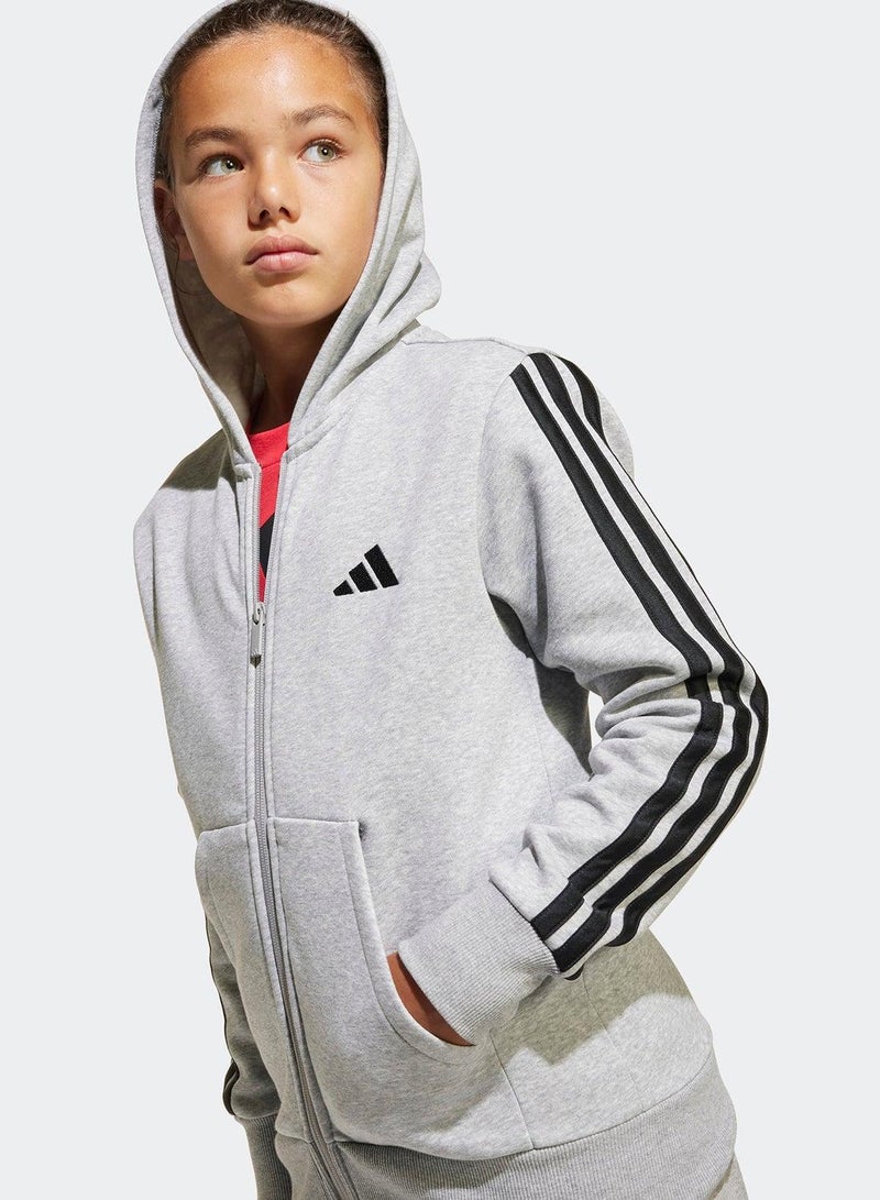 adidas جاكيت رياضي بغطاء رأس بسحاب كامل للجنسين - Image 4