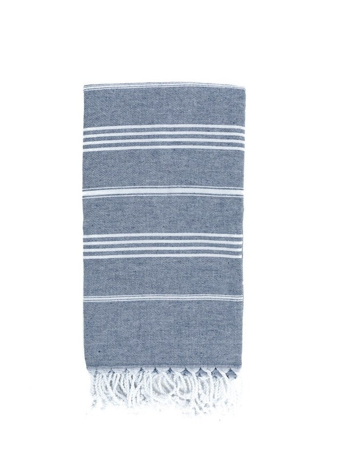 CONTEXT Style and Functionality Turkish Peshtemal Towels: 100% Organic Cotton | Prewashed & Versatile for Bath, Pool, Beach, and Spa - 40x70 Inches (Navy)  - Image 2