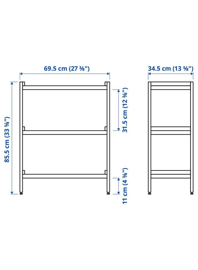 إيروريكس وحدة رفوف مفتوحة، لون أسبن/أزرق، 70×34×86 سم - Image 4