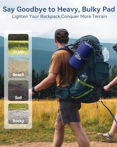 Hikenture Double Sleeping Pad for Camping, Ultralight 4" Extra-Thick Camping Mattress 2 Person, Inflatable Backpacking Sleeping Mat, Hiking Air Mattress for Tent (Foot Pump) - Image 5