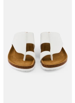 Algspar Men Slip On Cork Sandals, White  - Image 3