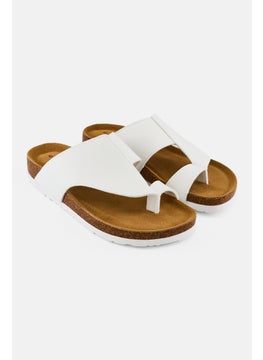 Algspar Men Slip On Cork Sandals, White  - Image 1