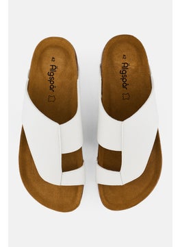 Algspar Men Slip On Cork Sandals, White  - Image 4