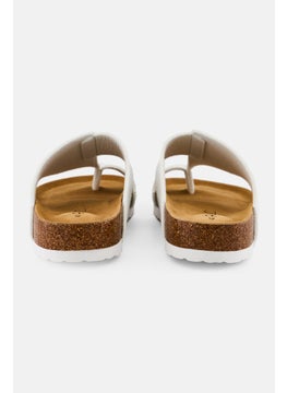 Algspar Men Slip On Cork Sandals, White  - Image 2