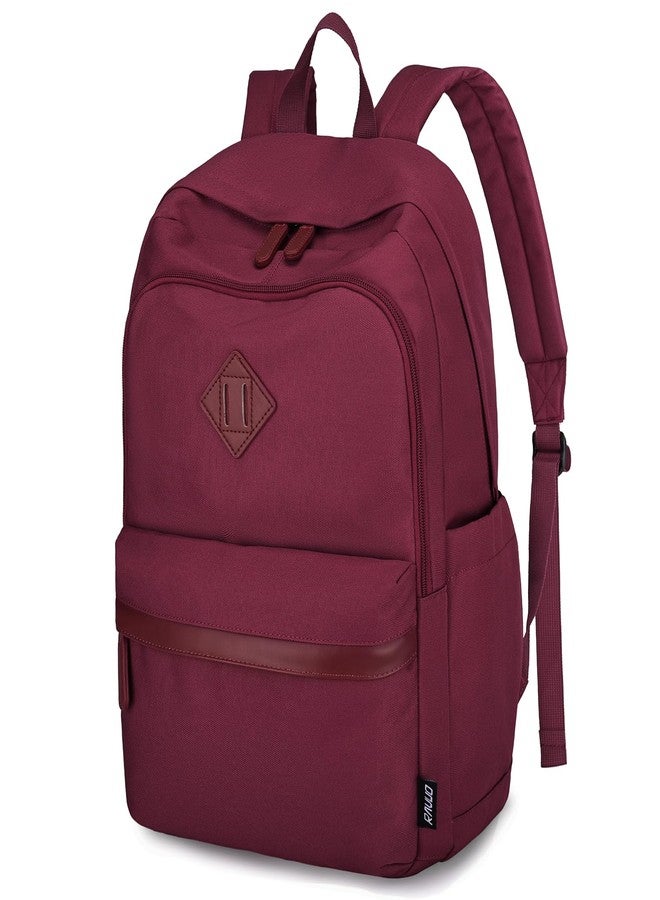 RAVUO Backpack for Men Women, Large School Backpacks Water Resistant 15.6 inch Laptop Rucksack for College Unisex Schoolbag Daypack with Compartments for College Work Travel, Burgundy, L - Image 1