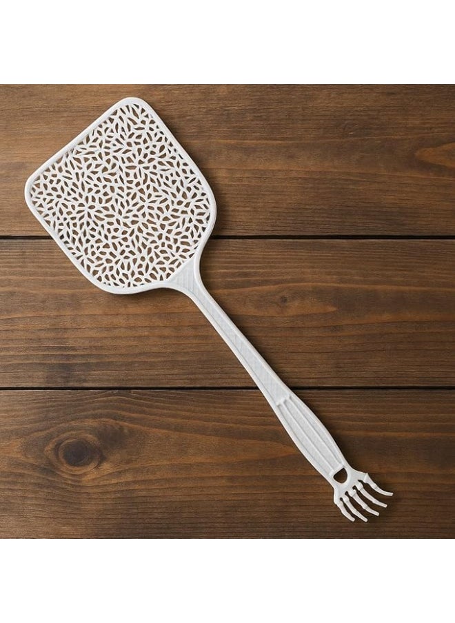 2 In 1 Manual Fly Swatter And Scalp Massager With Long Handle 55cm Durable Plastic, Random Colors Bug Killer Comfortable Claw Massager For Head Back Foot Without Sharp Edges Insect Swatter Tool