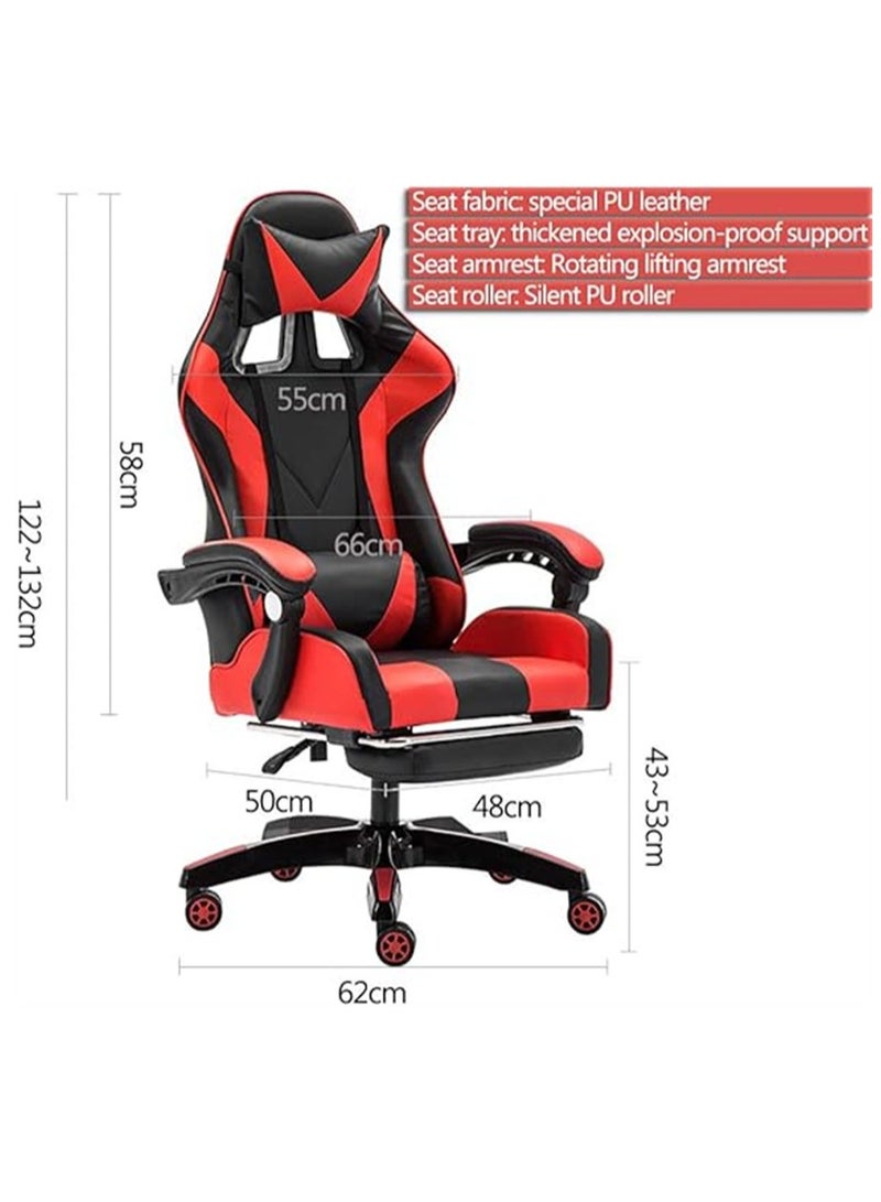 Generic Gaming Chair Video Gaming Chair High Back Ergonomic Swivel Racing Computer Chair Task Chair, Rolling Office Chair with Lumbar Support Red  - Image 2