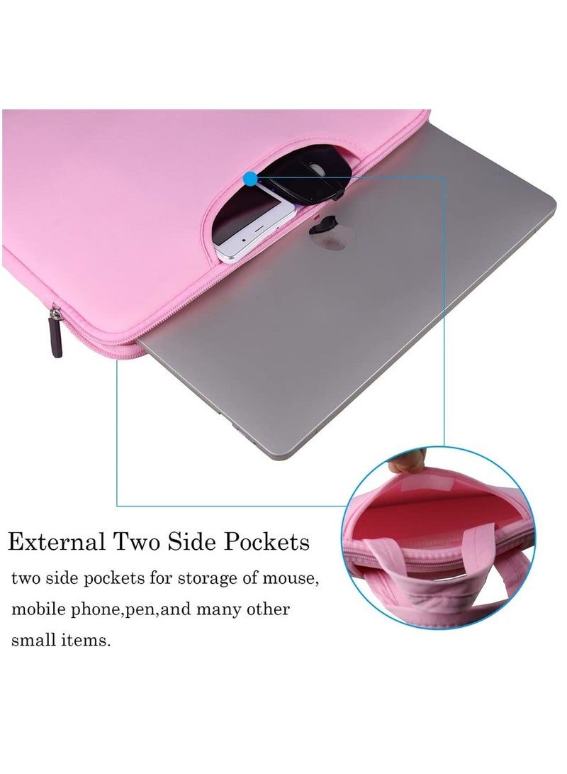 Laptop Tablet Sleeve Case Slim Travel Men Women Handle Bag Durable Business Messenger Briefcases For MacBook Air Pro Retina (11 inch Pink) - Image 3