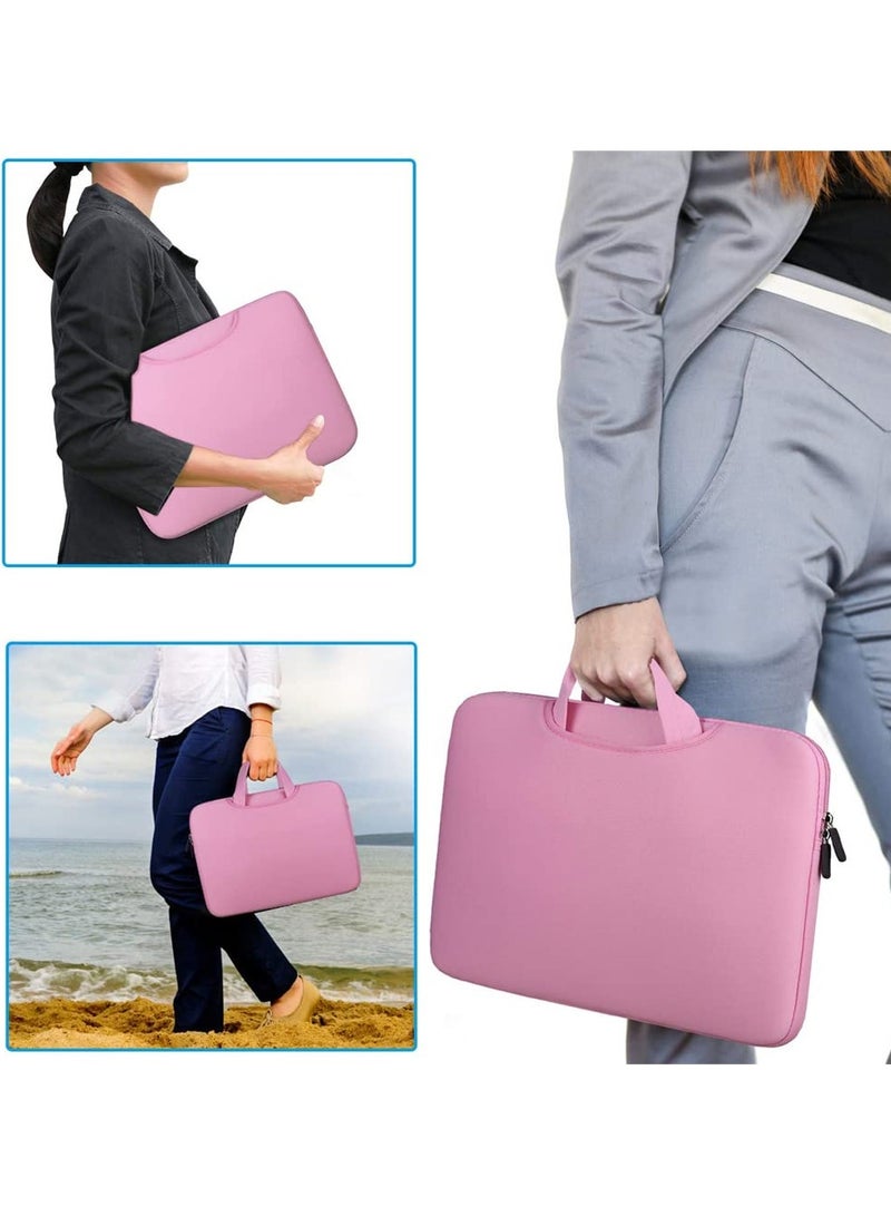 Laptop Tablet Sleeve Case Slim Travel Men Women Handle Bag Durable Business Messenger Briefcases For MacBook Air Pro Retina (11 inch Pink) - Image 4