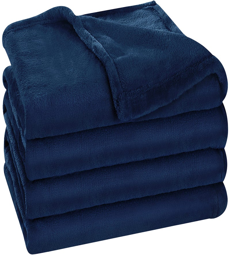 Utopia Bedding Fleece Blanket Queen Size Navy 300GSM Luxury Bed Blanket Anti-Static Fuzzy Soft Blanket Microfiber (90x90 Inches) - Image 2