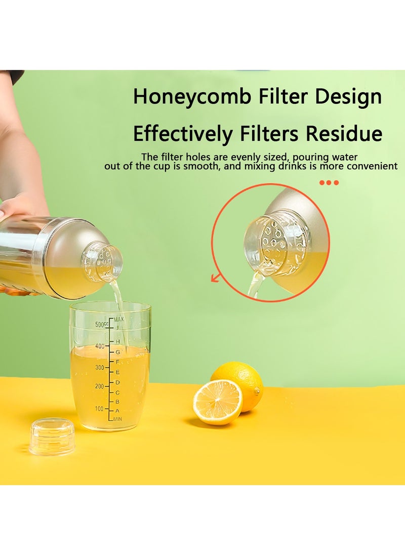 GoodTool Cocktail Shaker Built-in Honeycomb Filter Thickened Cup Wall Manual Cocktail Glass With Scale Professional Cocktail Tool  - Image 4