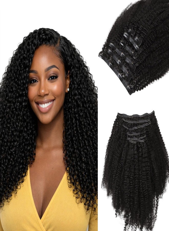 Lashey Clip in Hair Extensions 20 Inch 110g 7pcs Seamless Clip in Hair Extension Human Hair Afro Kinky Curly Clip Ins for Women - Image 1