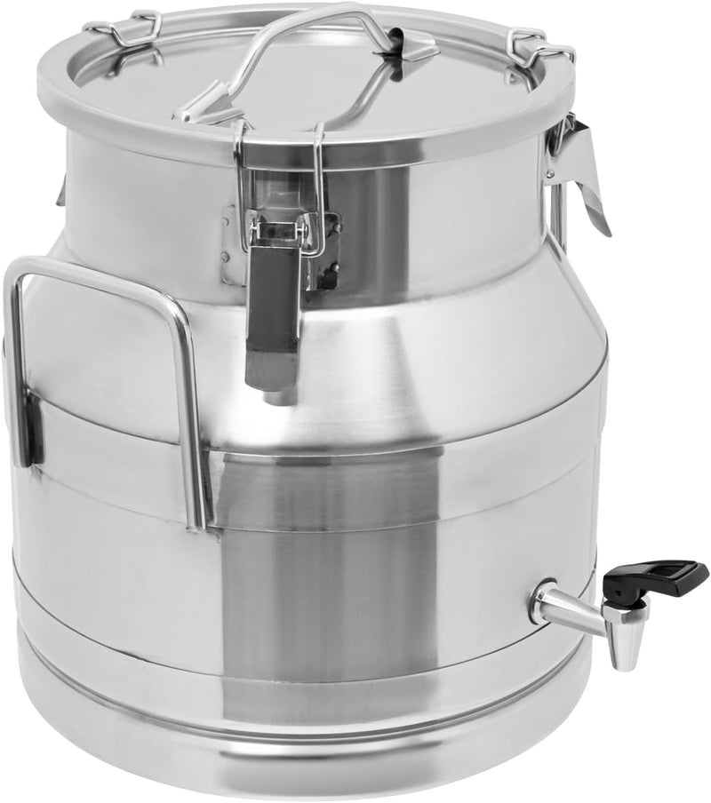 CHALIGHT 20L/5.28Gal Stainless Steel Milk Can 201 Stainless Steel Milk Jug Sealed Bucket Wine Pail Bucket Milk Can Liquid Storage Container w/Faucet & Sealed Lid for Milk Wine Water Liquid - Image 1