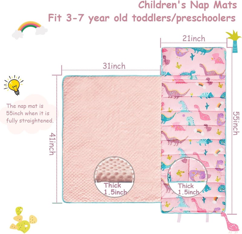 KingCheer Toddler Nap Mat with Pillow and Blanket Extra Large Napping Mats Slumber Bags for Boys and Girls Sleeping Bag for Preschool Daycare Camping Traveling - Image 5