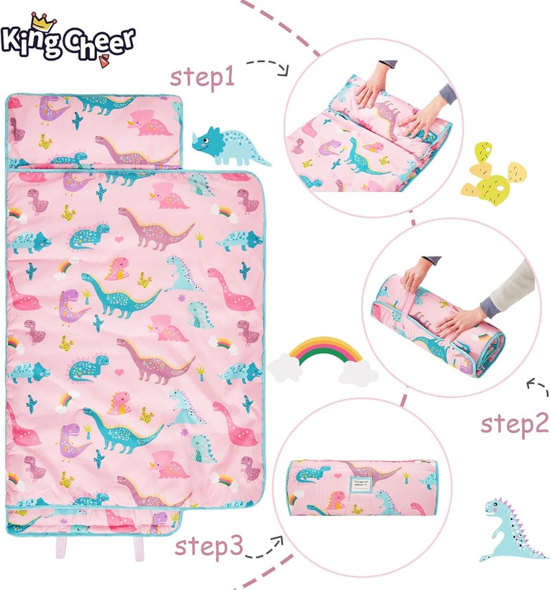 KingCheer Toddler Nap Mat with Pillow and Blanket Extra Large Napping Mats Slumber Bags for Boys and Girls Sleeping Bag for Preschool Daycare Camping Traveling - Image 2