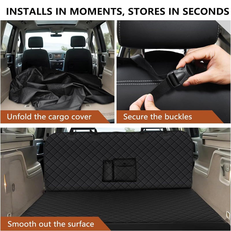 fidozen Universal Cargo Liner for SUV â€“ Waterproof Dog Trunk Mat, Non-Slip Back Seat Protector, Car Bed Cover, Pet Barrier, Rear Liner Accessories for Trucks & Sedans, Universal Fit Trunk Cover - Image 3
