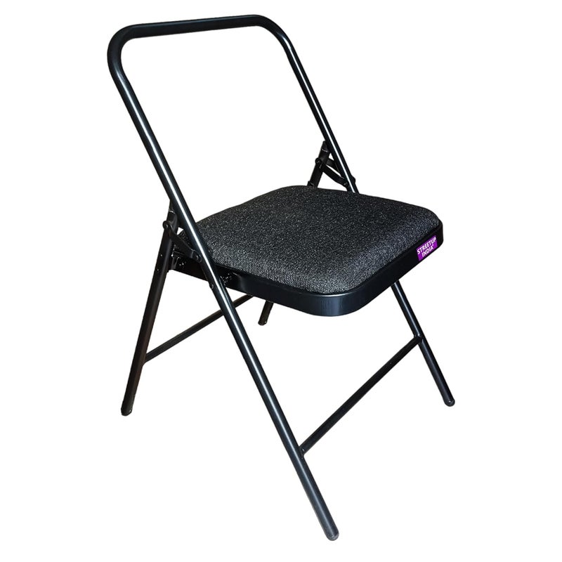 Streetup India Yoga Chair with Cushion Seat for Iyengar YogaFitness Heavy DutyBlack