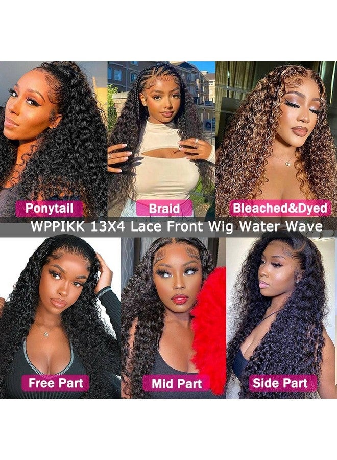 WPPIKK 13X4 Lace Front Wigs Human Hair Pre Plucked 180% Density Brazilian Wet And Wavy Human Hair Wigs For Black Women Glueless Curly Lace Frontal Wigs Human Hair Natural Color (22 Inch) - Image 5