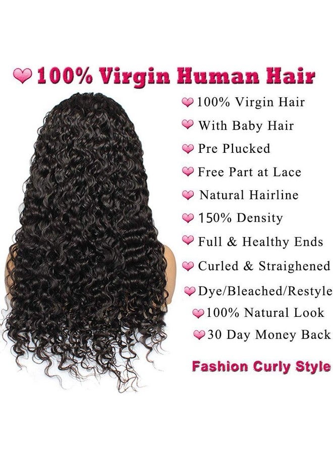 WPPIKK 13X4 Lace Front Wigs Human Hair Pre Plucked 180% Density Brazilian Wet And Wavy Human Hair Wigs For Black Women Glueless Curly Lace Frontal Wigs Human Hair Natural Color (22 Inch) - Image 4