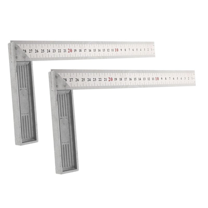 2Pcs Stainless Steel Right Angle Carpenter Square Enhanced Thickness Precision Measurement Marking Tool - Image 2