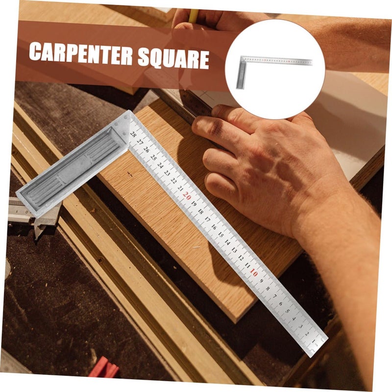 2Pcs Stainless Steel Right Angle Carpenter Square Enhanced Thickness Precision Measurement Marking Tool - Image 4