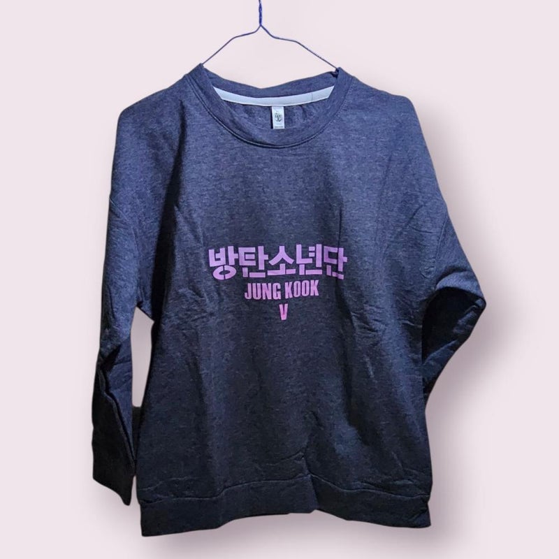 QUINTUS Jung Kook BTS Bundle - Grey Sweatshirt + Purple Backpack + Transparent Cup - Image 2