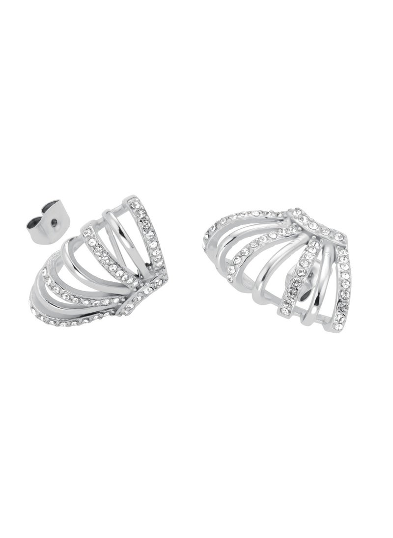RoseField Rosefield Caged Crystal Earrings Silver - JECCS-J1030  - Image 2