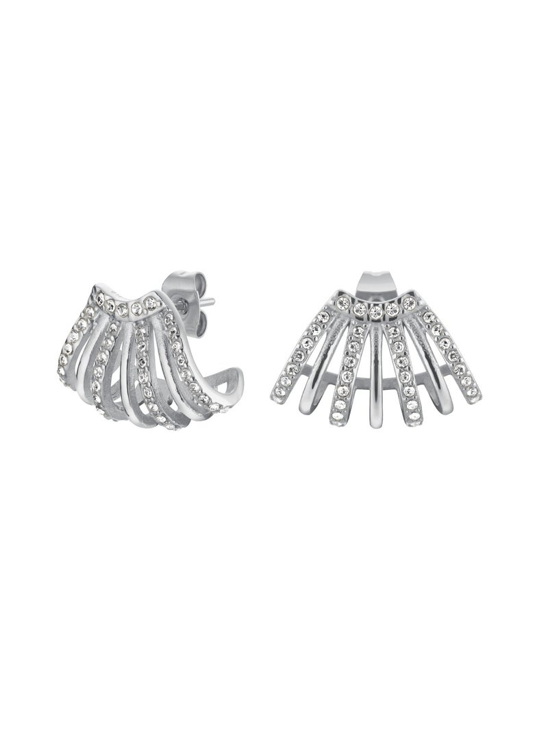 RoseField Rosefield Caged Crystal Earrings Silver - JECCS-J1030  - Image 1
