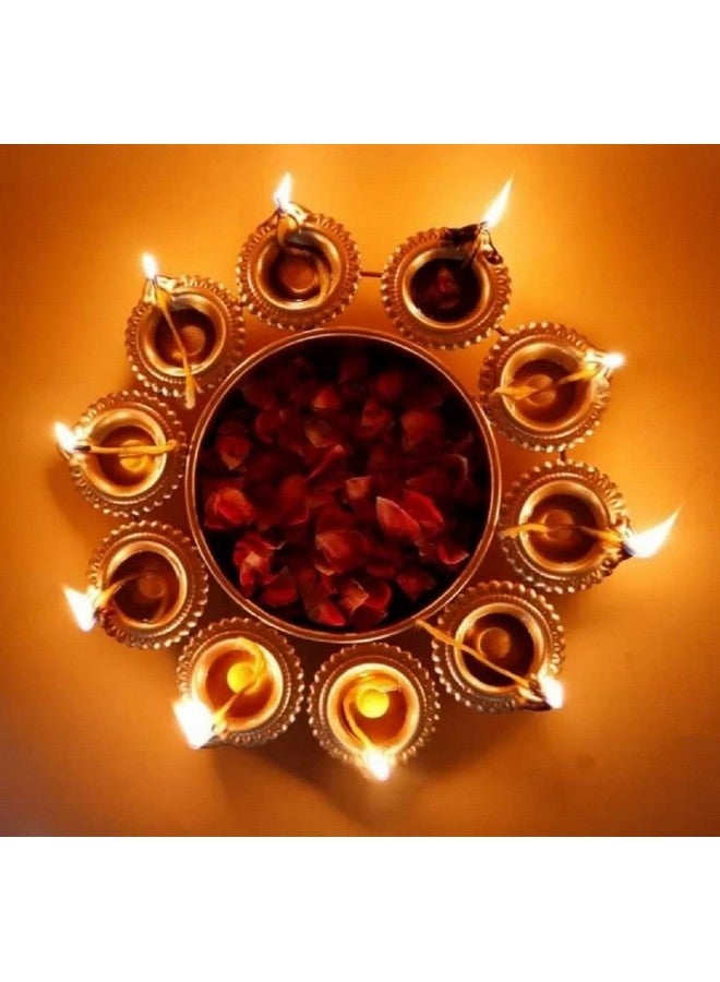 Naivete Golden Decorative Metal Diya Urli Bowl (12 inches) - Image 2