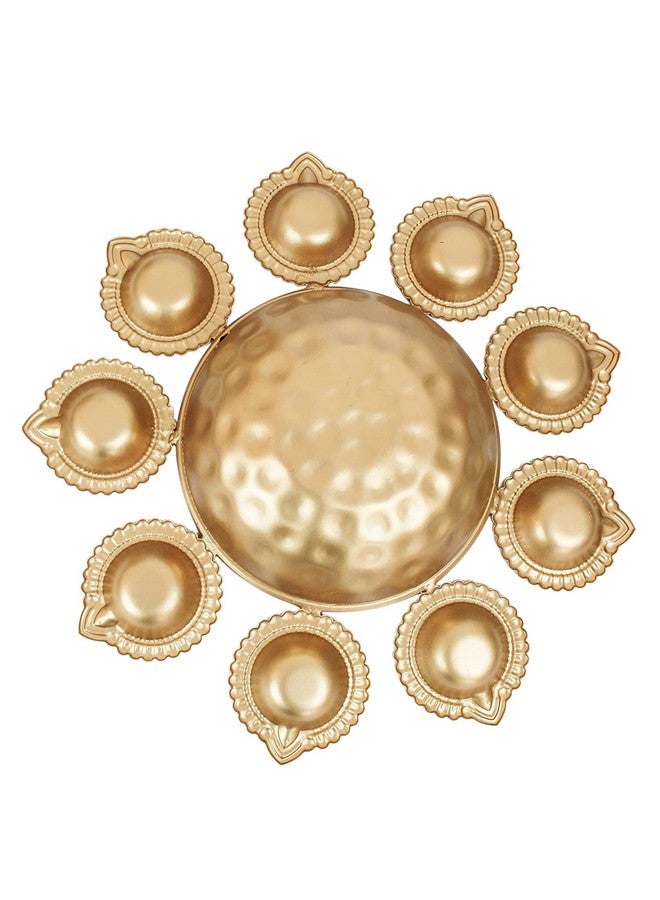 Naivete Golden Decorative Metal Diya Urli Bowl (12 inches) - Image 1