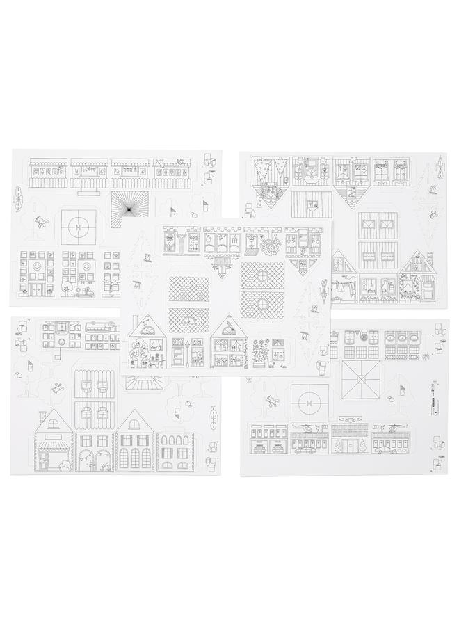 erorex 10-Pc Cardboard Town Template Set - Image 2