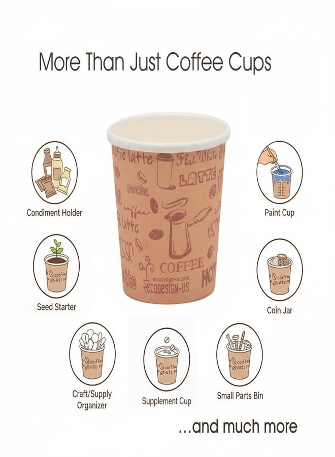 ECODESIGN-US 4 Ounce Disposable Espresso Paper Cups with Black Lids - 50 Sets - Print - Small Portion Sample Shots (50, print) - Image 5