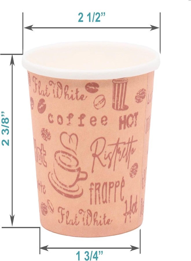 ECODESIGN-US 4 Ounce Disposable Espresso Paper Cups with Black Lids - 50 Sets - Print - Small Portion Sample Shots (50, print) - Image 2