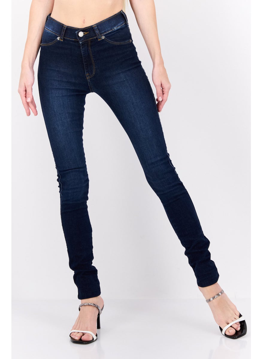 Dr Denim Women Super Skinny Fit Washed Stretchable Denim, Navy  - Image 1