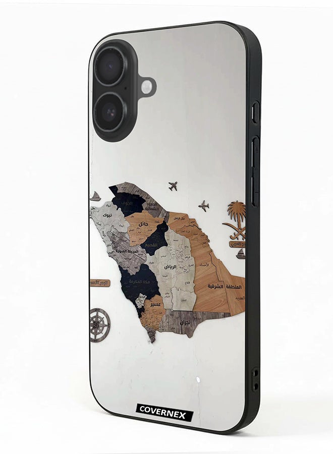 Covernex Apple iPhone 16 Plus Protective Case Cover Printed Featuring Saudi Arabia Regional Map - Image 1