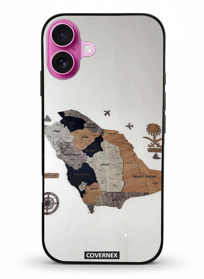 Covernex Apple iPhone 16 Plus Protective Case Cover Printed Featuring Saudi Arabia Regional Map - Image 2