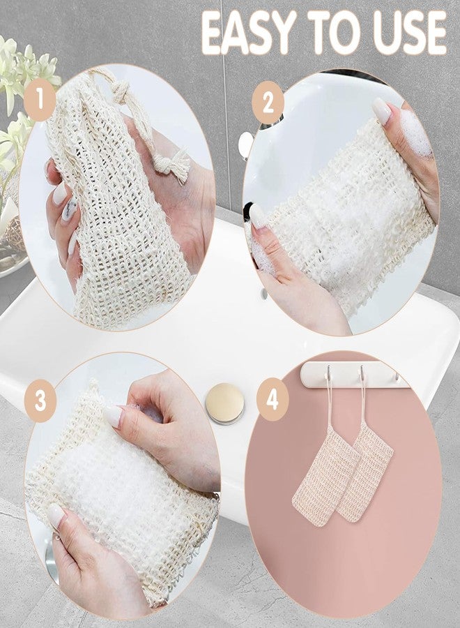SHANDERBAR 50 Pack Sisal Soap Saver Bag with Drawstring, Natural Cotton-Linen Exfoliating Net Pouch for Foaming and Drying, Travel Bar Soaps Mesh Bags Soap Savers for Bath and Shower Use - Image 5