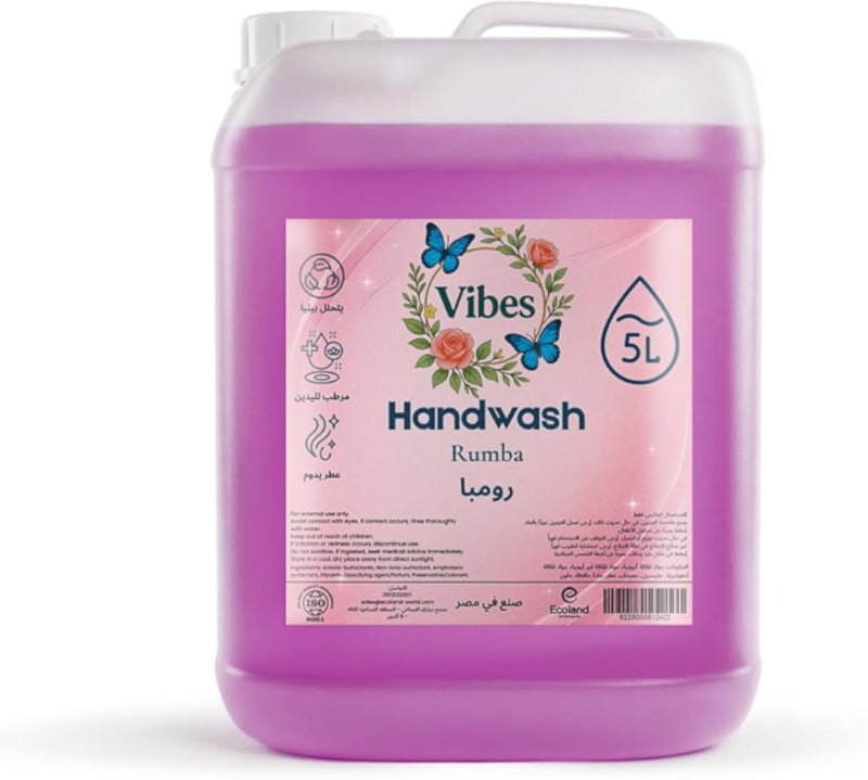 Vibes Pearly Liquid Hand Wash – Moisturizing Formula – Rumba Exotic Scent – 5L Economy Refill Size