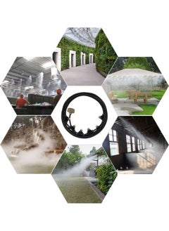 NIBEMINENT Outdoor Sprinkler Hose With 21 Mist Nozzles Kit Black 50feet  - Image 2
