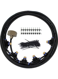 NIBEMINENT Outdoor Sprinkler Hose With 21 Mist Nozzles Kit Black 50feet  - Image 1
