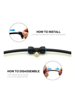 NIBEMINENT Outdoor Sprinkler Hose With 21 Mist Nozzles Kit Black 50feet  - Image 3