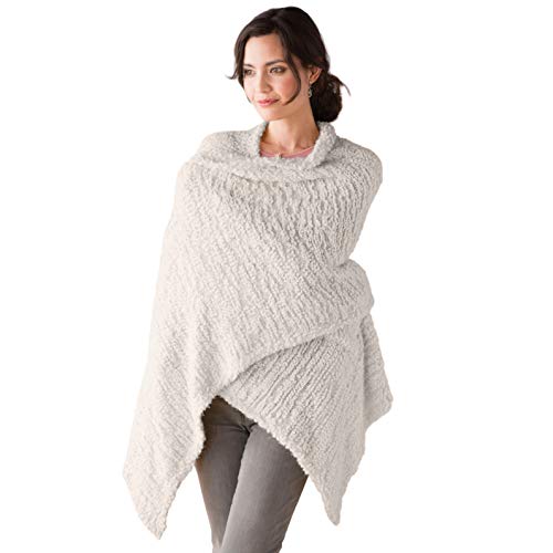 DEMDACO Giving Shawl Women's One Size Soft Knit Nylon Wrap in Gift Box, Taupe - Image 1