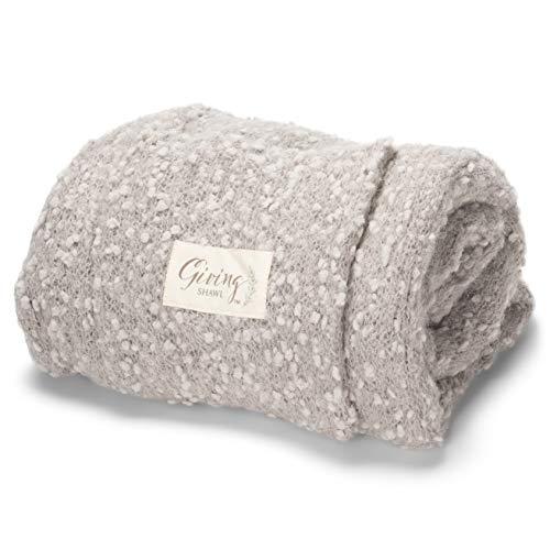 DEMDACO Giving Shawl Women's One Size Soft Knit Nylon Wrap in Gift Box, Taupe - Image 4