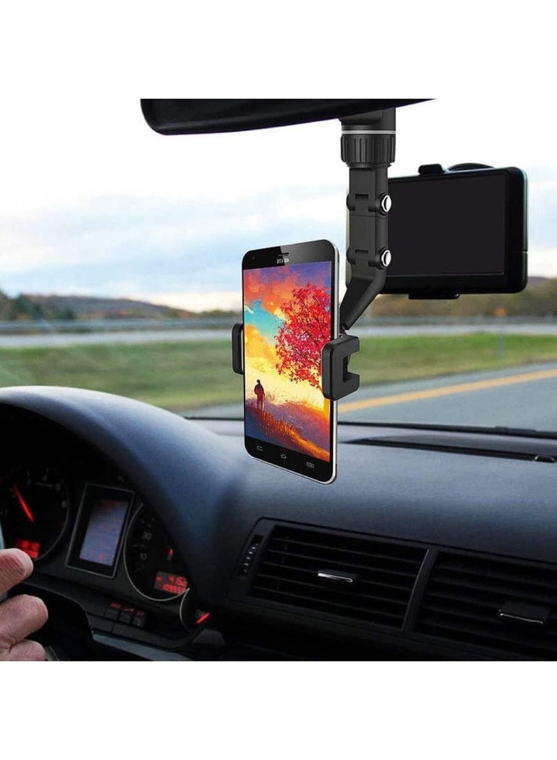 ELTRAZONE Universal Rearview Mirror Mount 360 Degree Rotation Telescopic Phone Holder  - Image 4