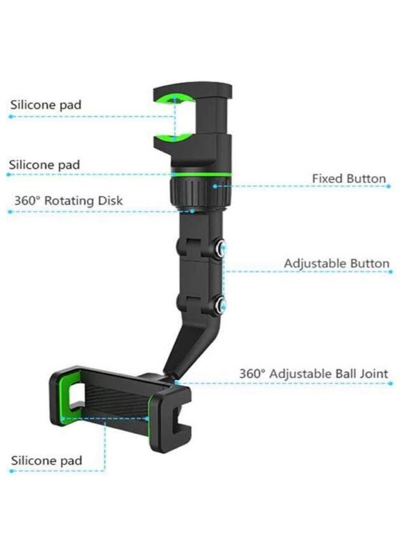 ELTRAZONE Universal Rearview Mirror Mount 360 Degree Rotation Telescopic Phone Holder  - Image 5
