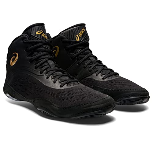 ASICS Men's Split Elite Wrestling Shoes, 7.5, Black/Pure Gold - Image 2