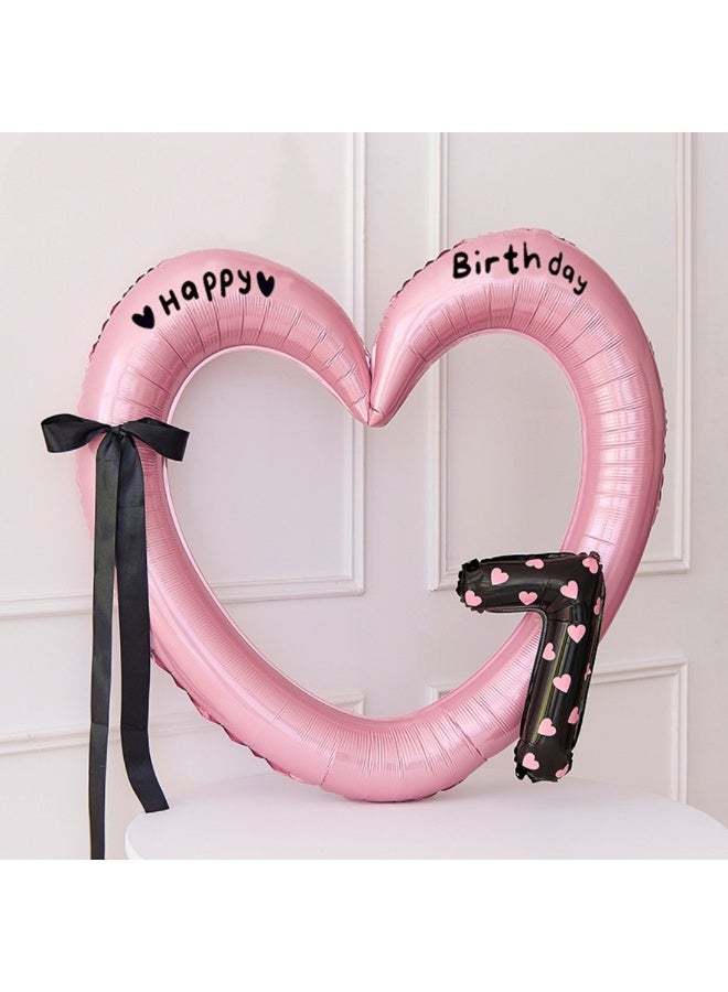 40-Inch Hollow Love Balloon Bow Number 7 Balloon Birthday Party Decoration